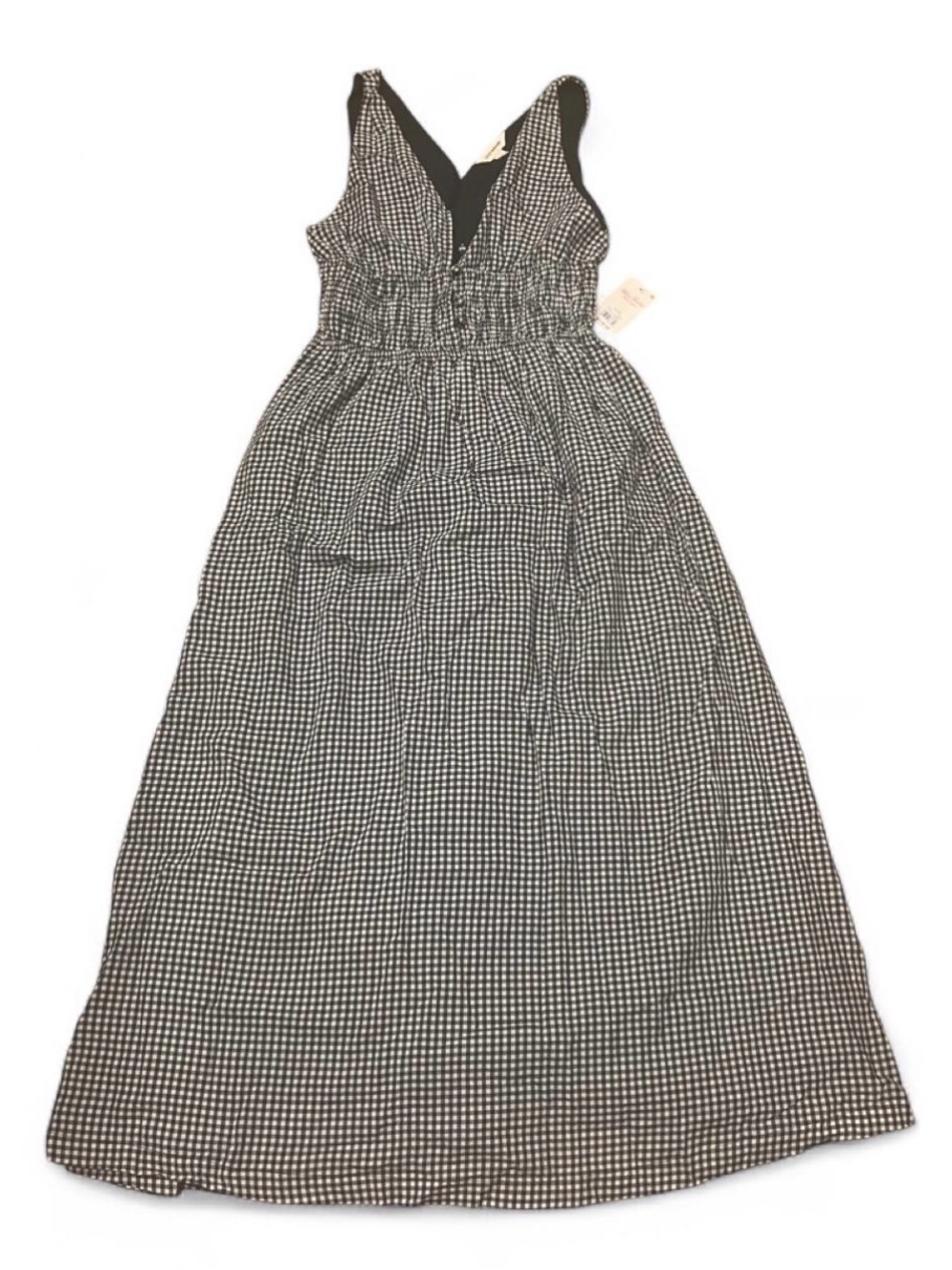 Lucky Brand NWT Black & White Gingham Maxi Dress - Sleeveless V-Neck Sz XS Fall